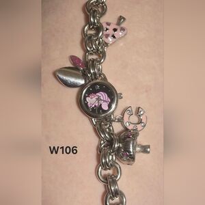 Disney Cheshire Cat Charm Bracelet Watch – New Battery